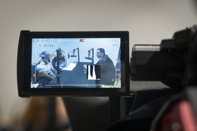 Filming in Davies eLearning Centre